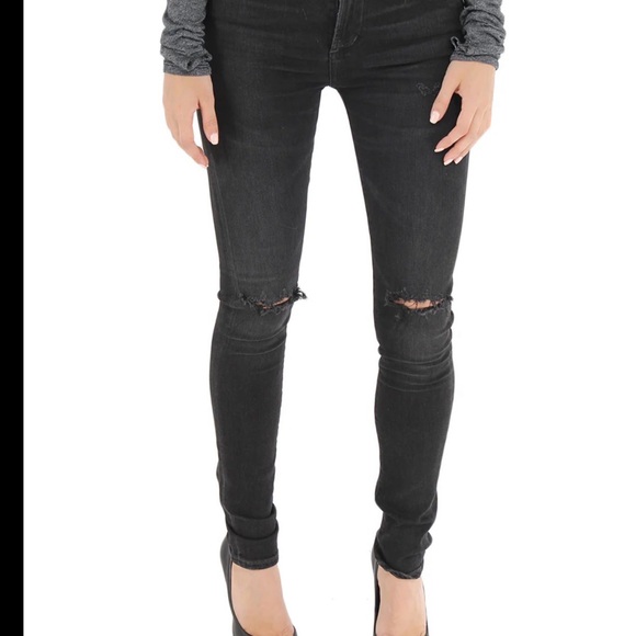 Citizens Of Humanity Denim - Citizens Of Humanity rocket Black Distressed Skinny Jeans